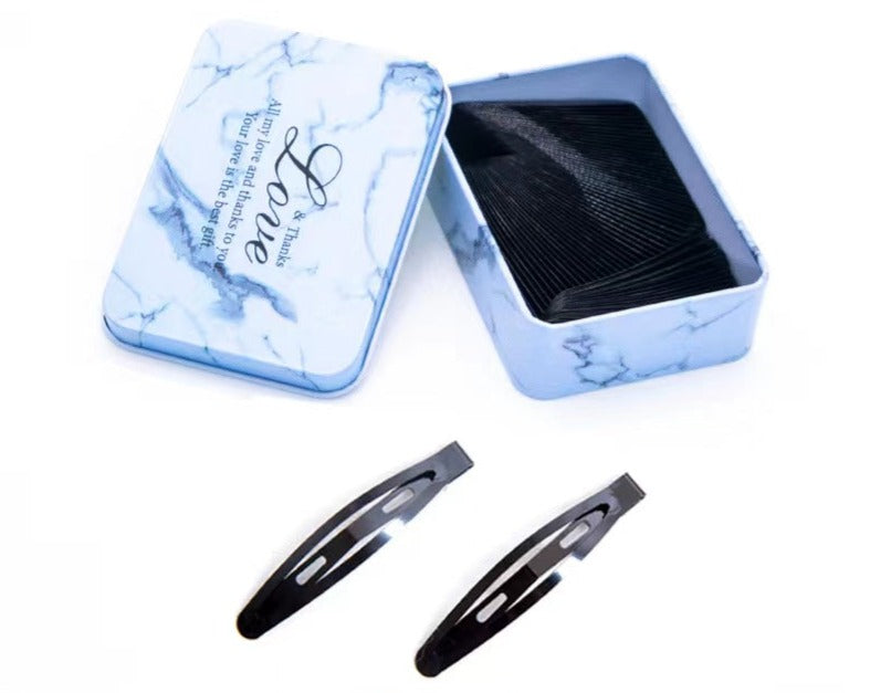 Black Snap Hair Clips 30 Pack