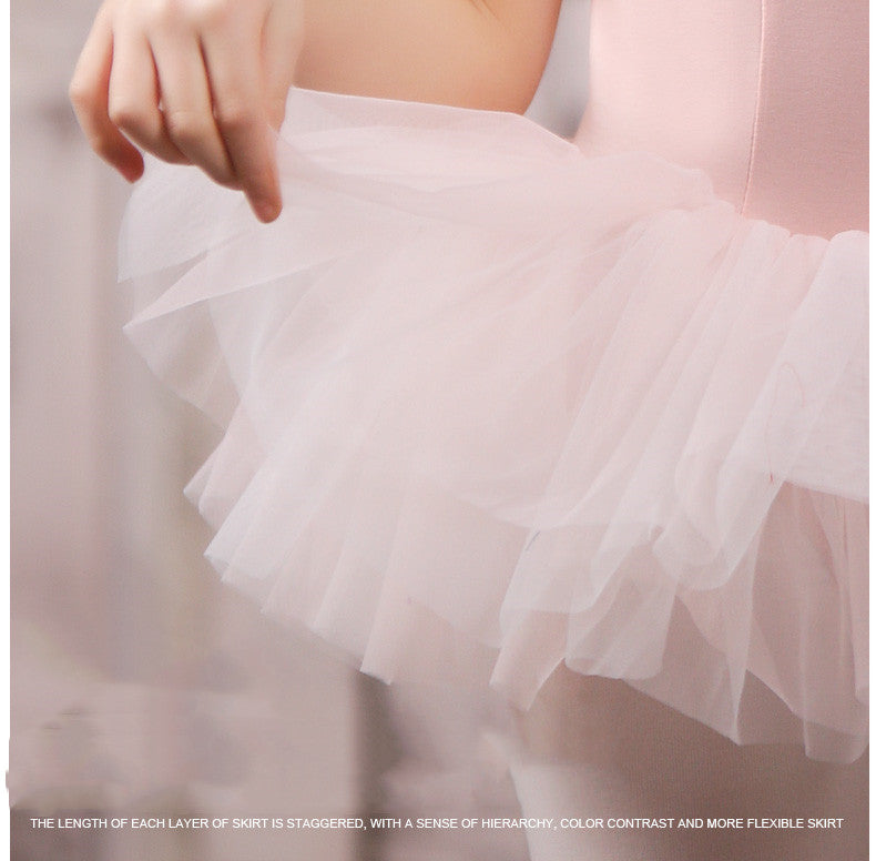 Lotus Leaf Sleeve 4 Layer Tutu Leotard