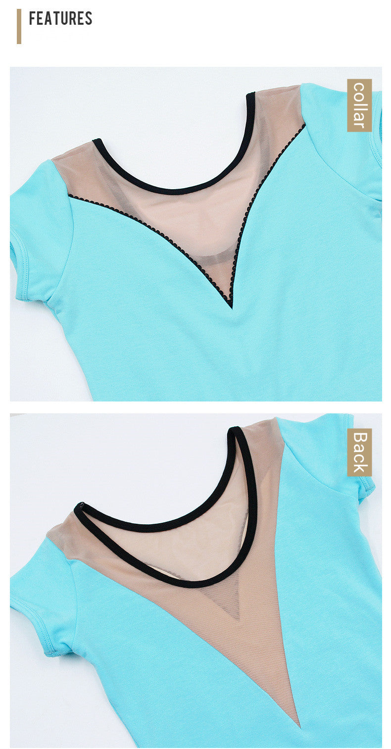 Low Front Short Sleeve Leotard