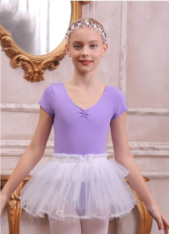 Short Sleeve Leotard With Pinched Front
