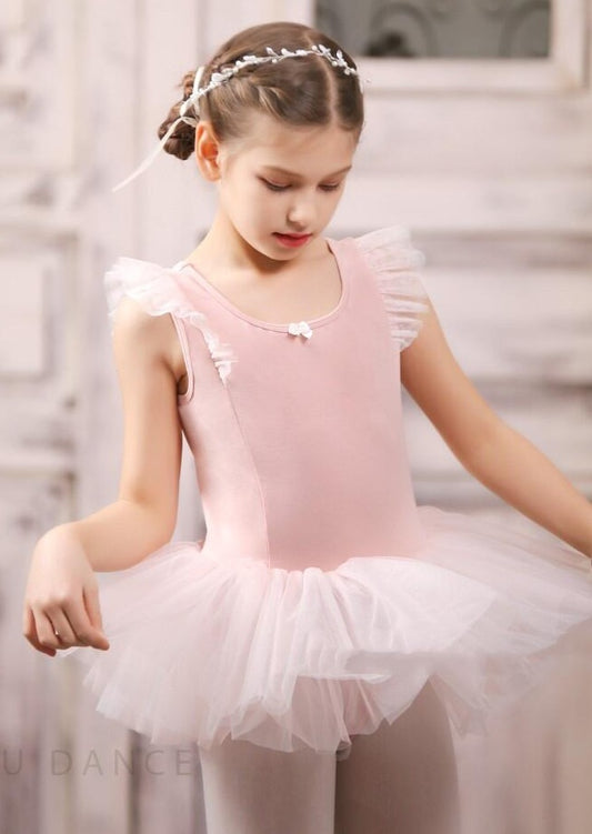 Lotus Leaf Sleeve 4 Layer Tutu Leotard